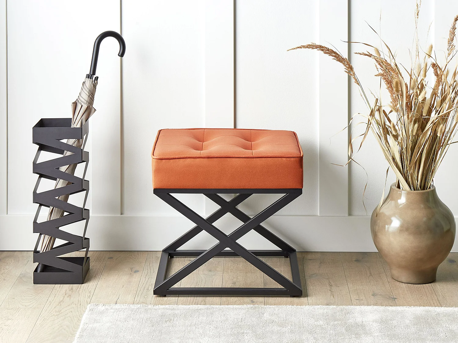 Repose-pied MURDO Cuir PU Orange