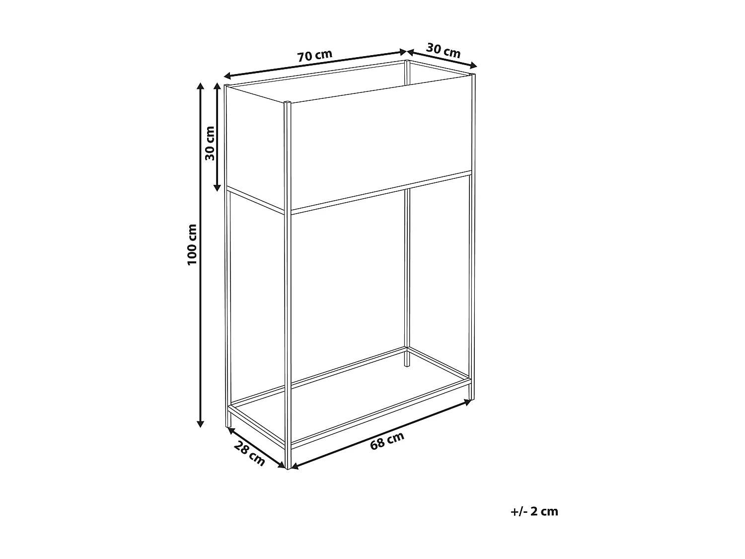 Cache-pot sur pied TAPIEN Métal 70 cm Noir
