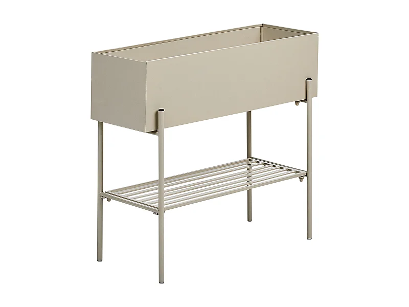 Pflanzenständer Metall beige rechteckig 24x70x66 cm für Innen u. Außen Vinca