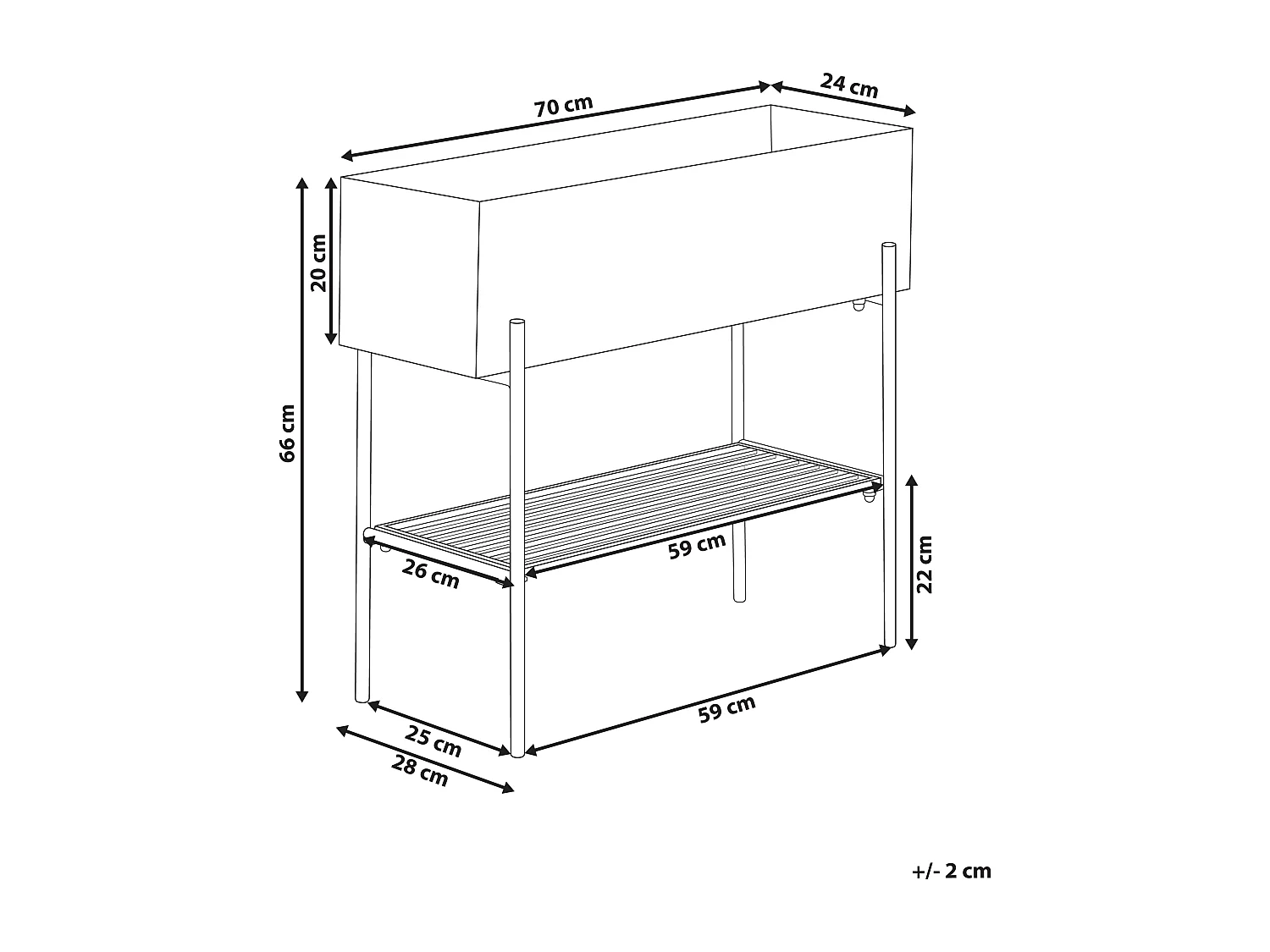 Cache-pot sur pied VINCA Métal 70 cm Noir