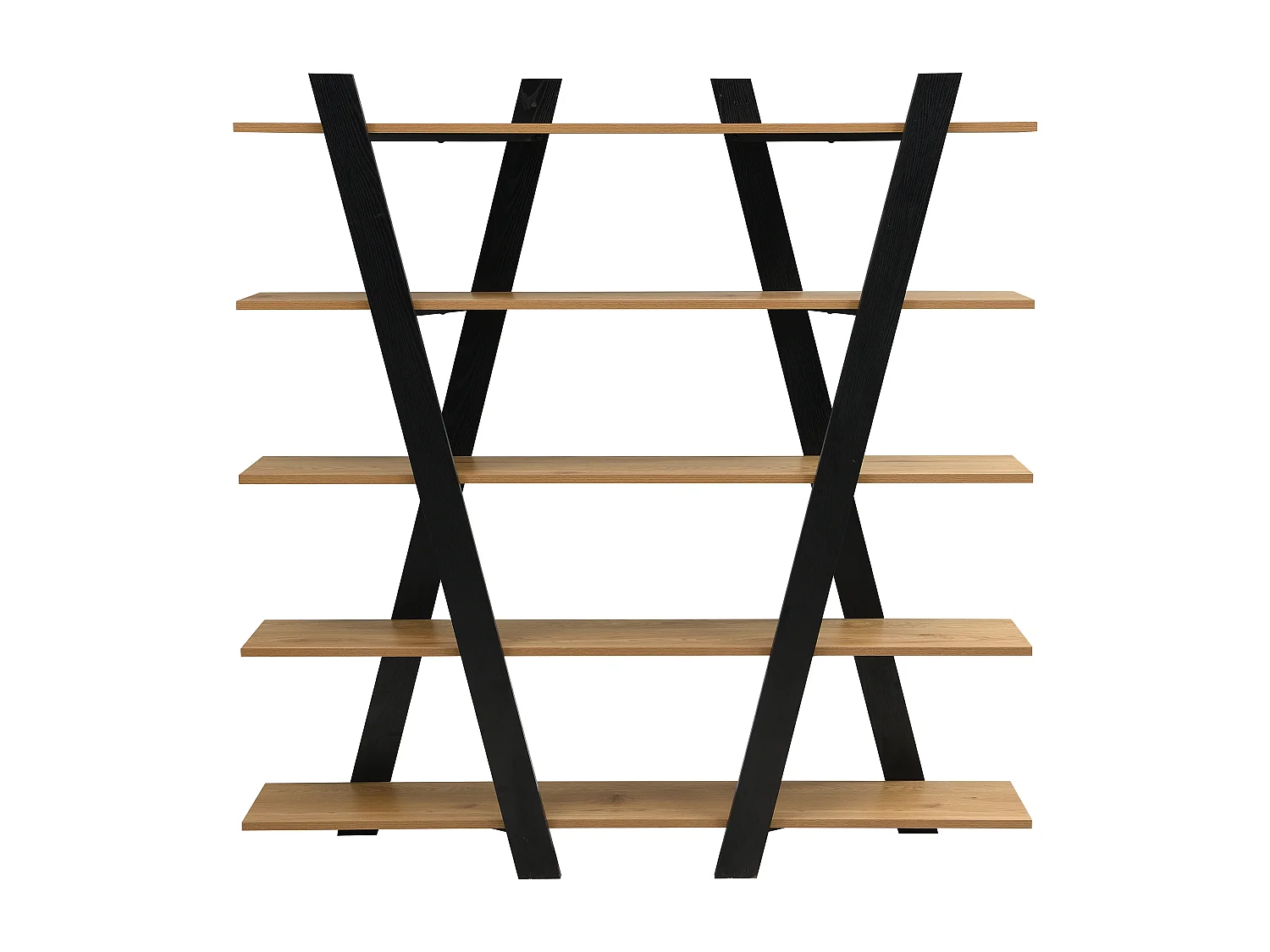Scaffale con 5 ripiani - Naturale e Nero - TUZLA