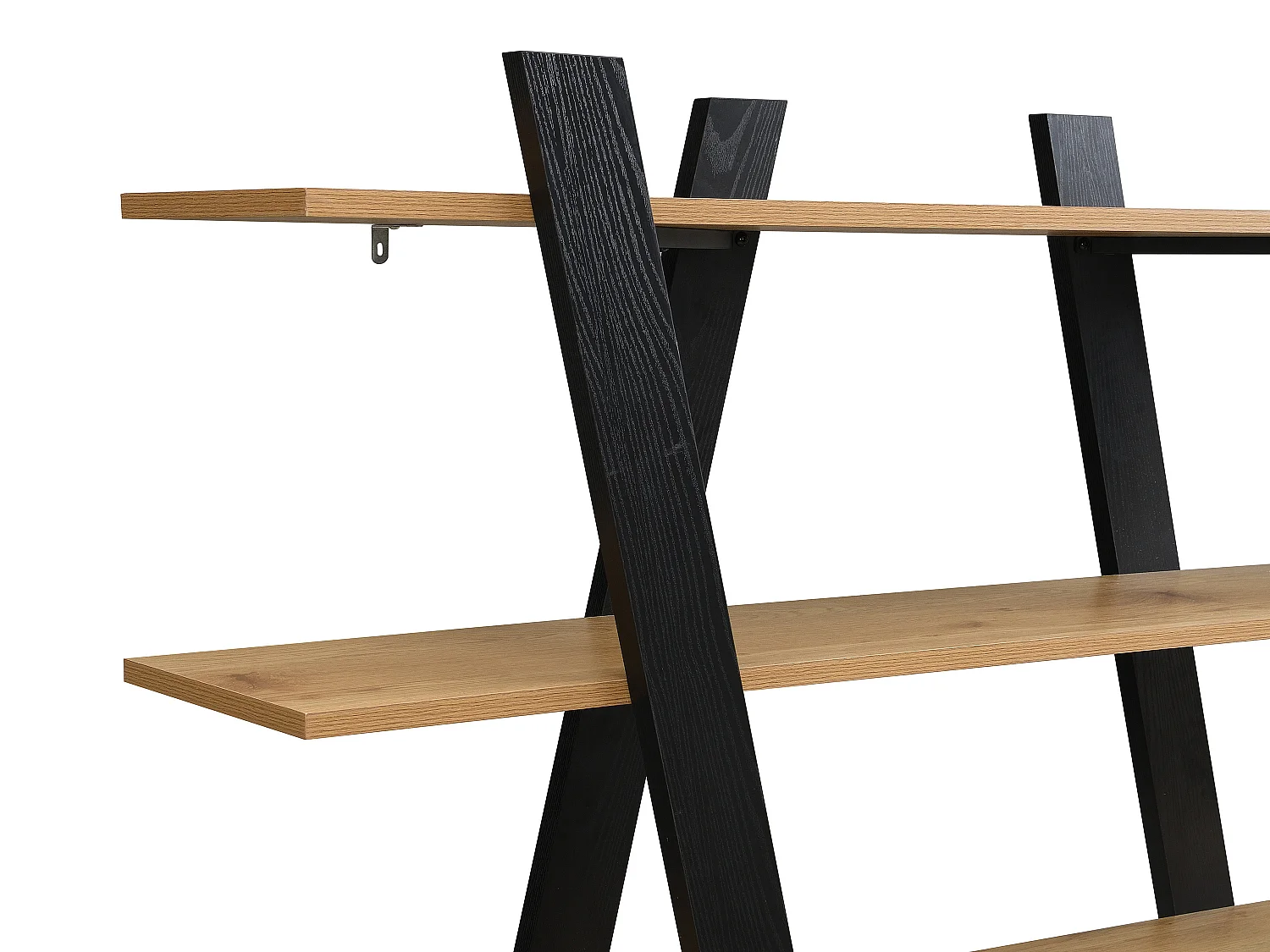 Etagère avec 5 tablettes - Naturel et Noir - TUZLA