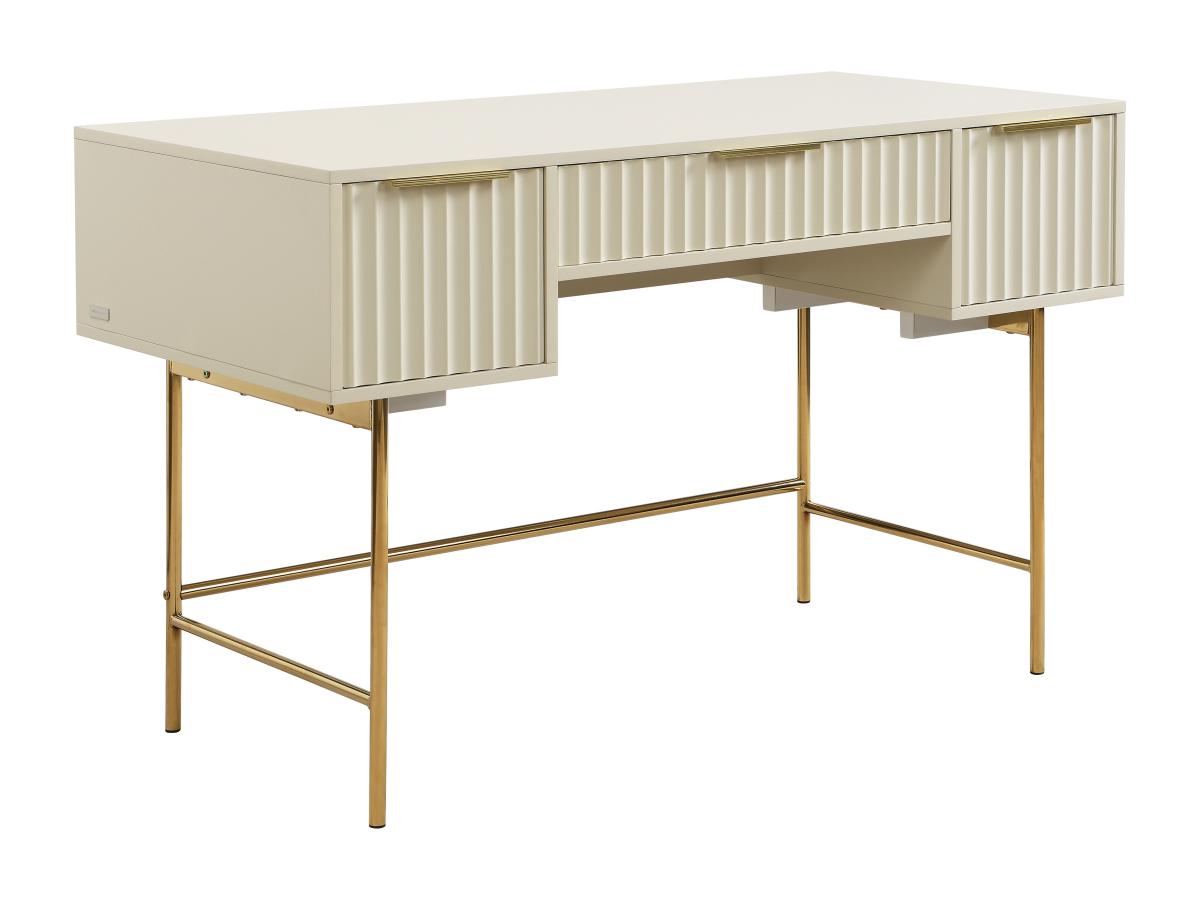 Schreibtisch mit Stauraum - Beige & Gold - VITESDA von Pascal Morabito günstig online kaufen