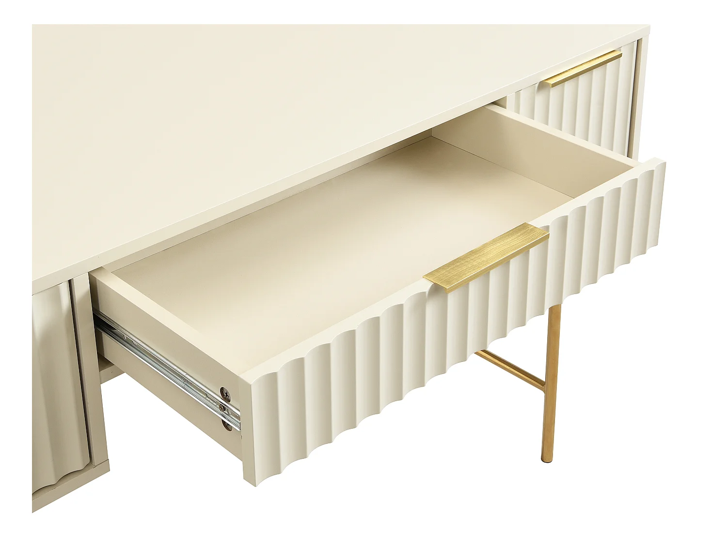 Bureau avec rangements - Beige et doré - VITESDA de Pascal Morabito