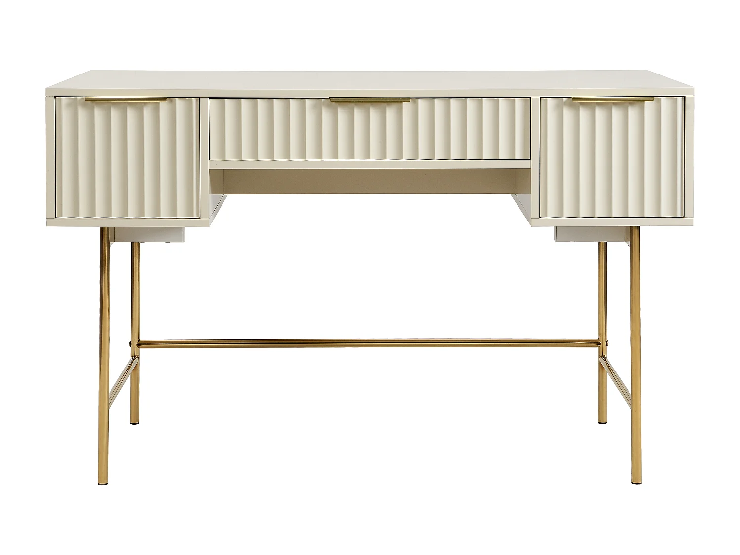 Skrivbord med förvaring - Beige och guld - VITESDA av Pascal Morabito