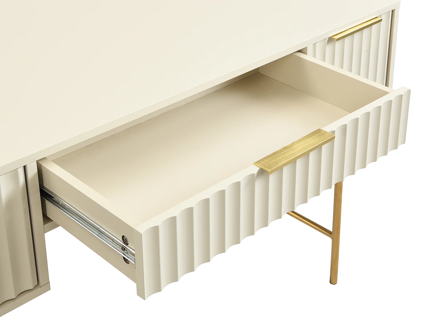 Skrivbord med förvaring - Beige och guld - VITESDA av Pascal Morabito