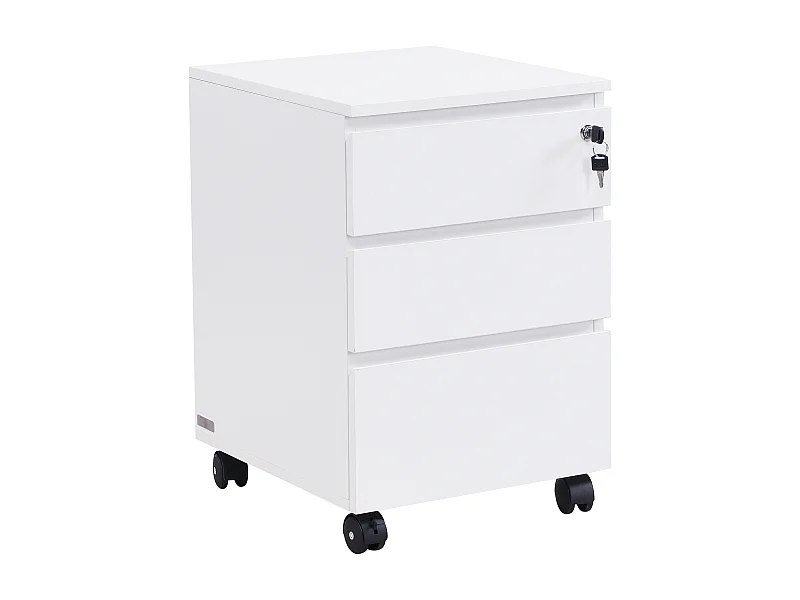 Caisson de bureau - 3 tiroirs - Blanc - OLBERDA