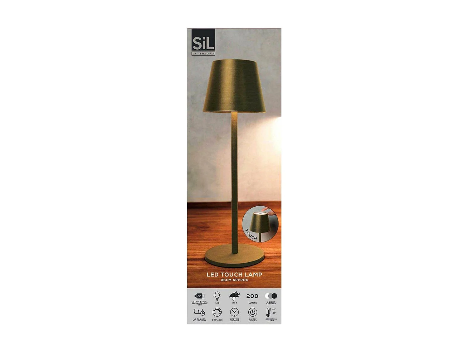 Lampe tactile intérieure extérieure led 36 cm
