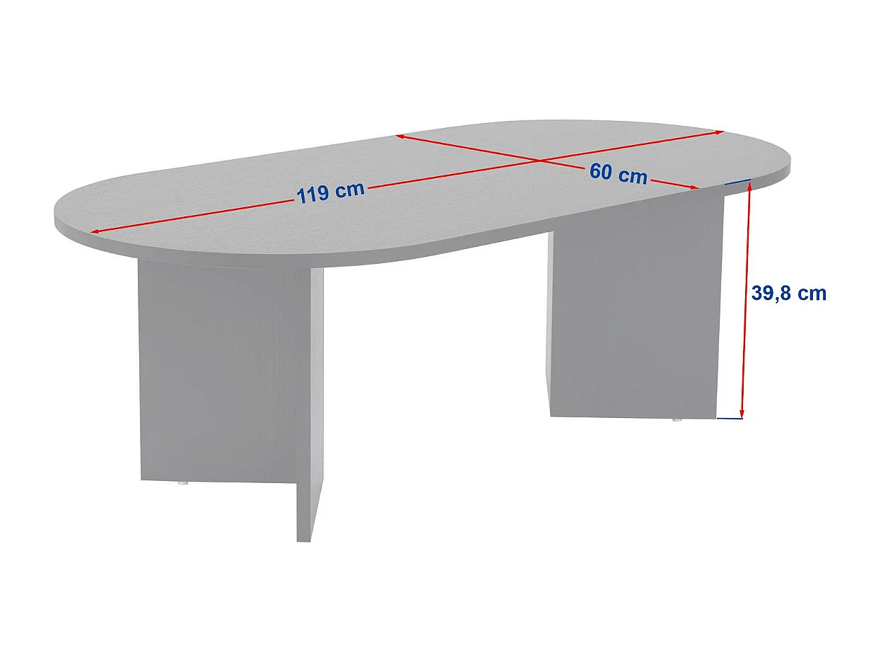Owalny stolik kawowy L119 cm - IRIS