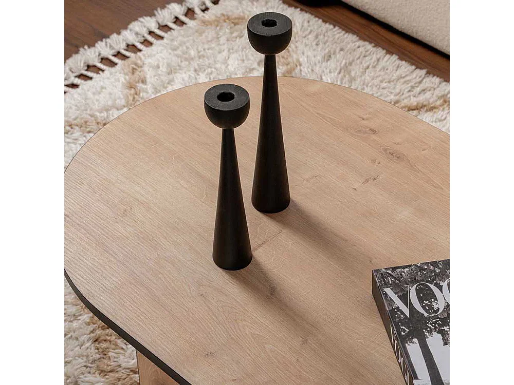 Table basse ovale en aggloméré Sable