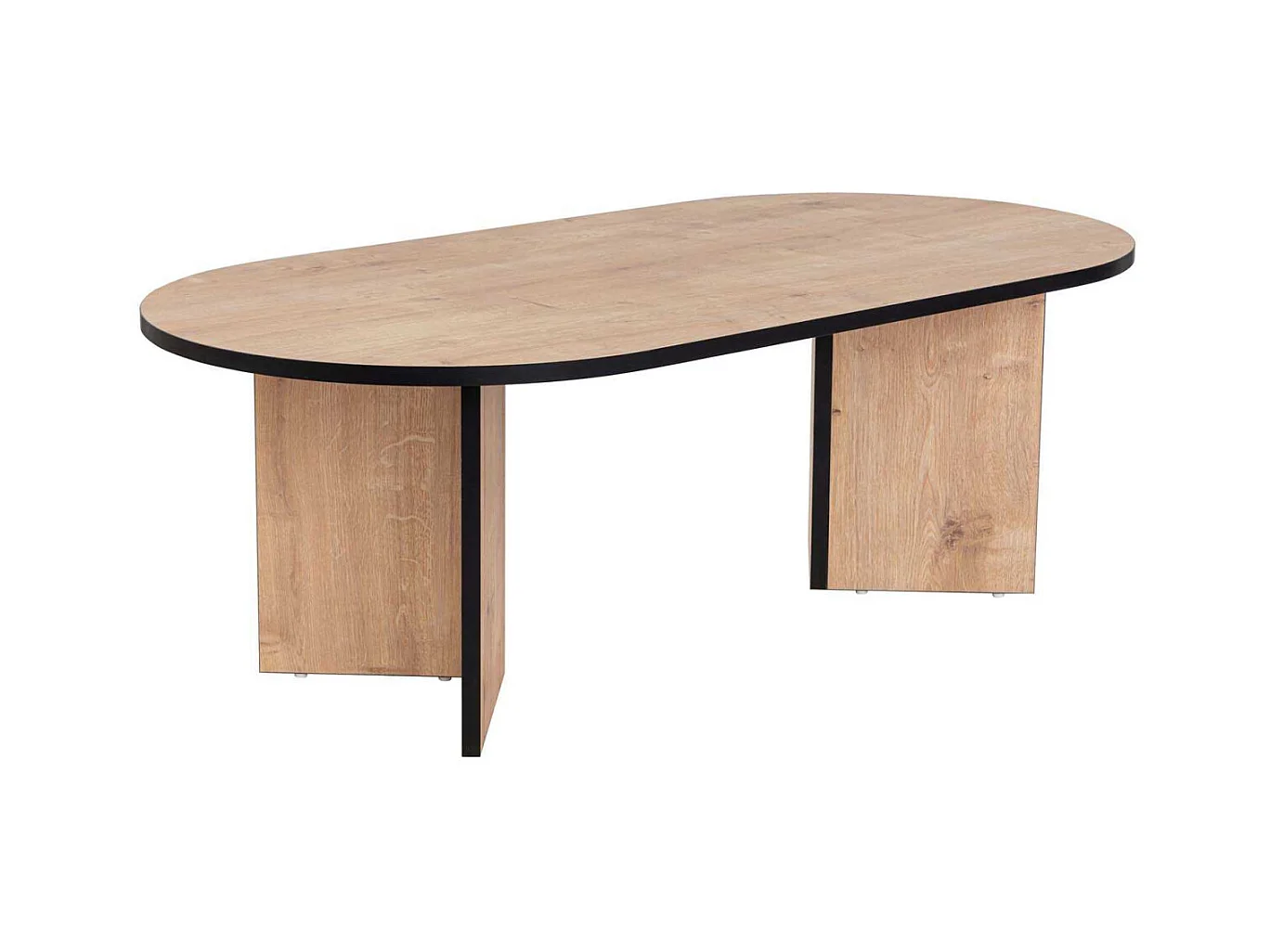 Table basse ovale en aggloméré Sable