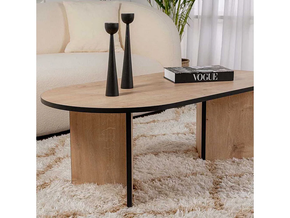 Table basse ovale en aggloméré Sable