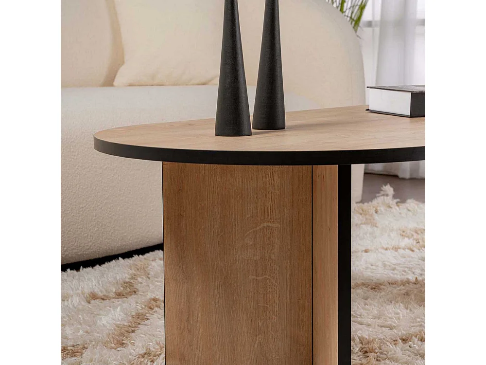 Table basse ovale en aggloméré Sable