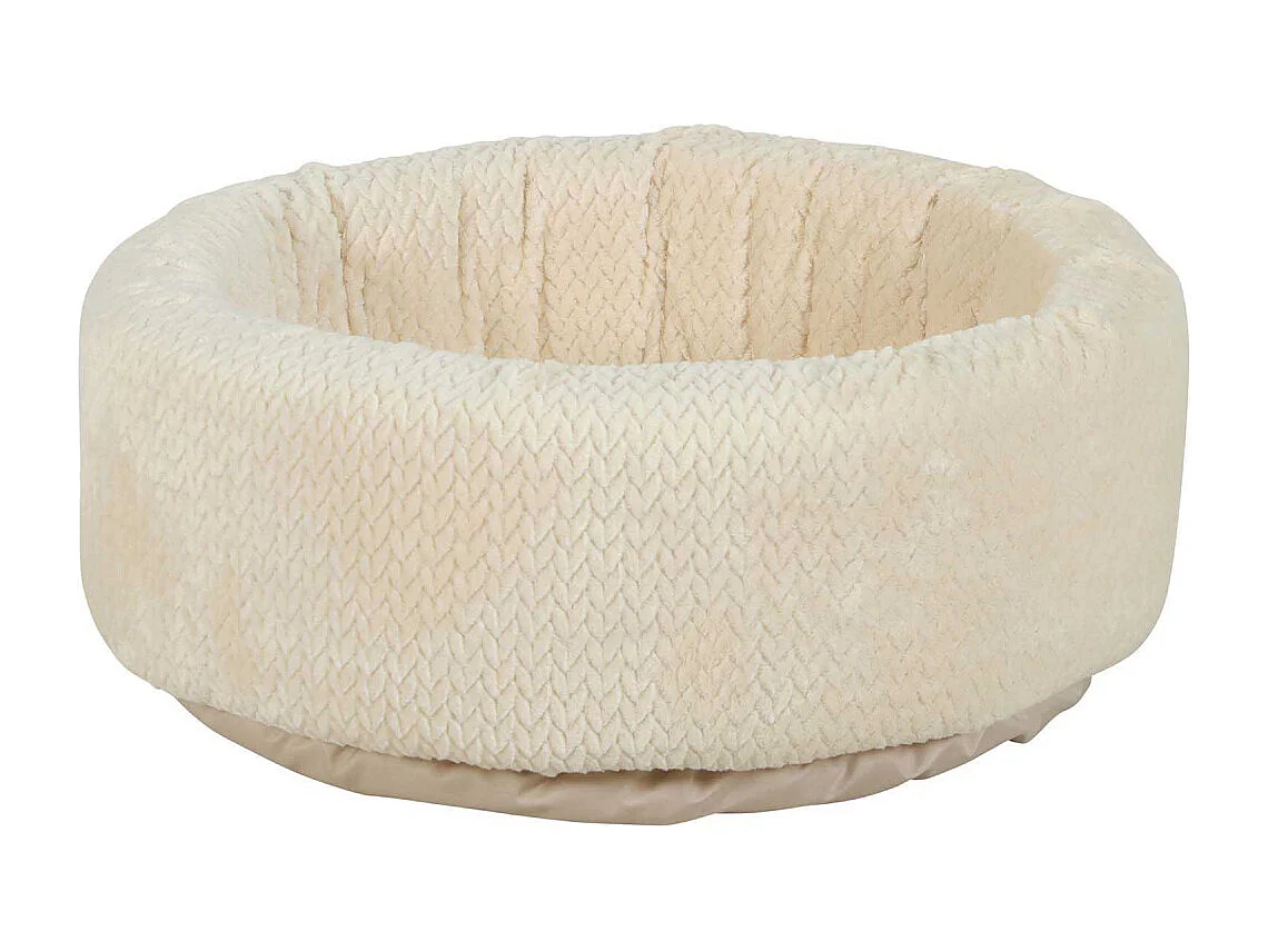 Corbeille ronde pour chat en fourrure Olympe 40 cm