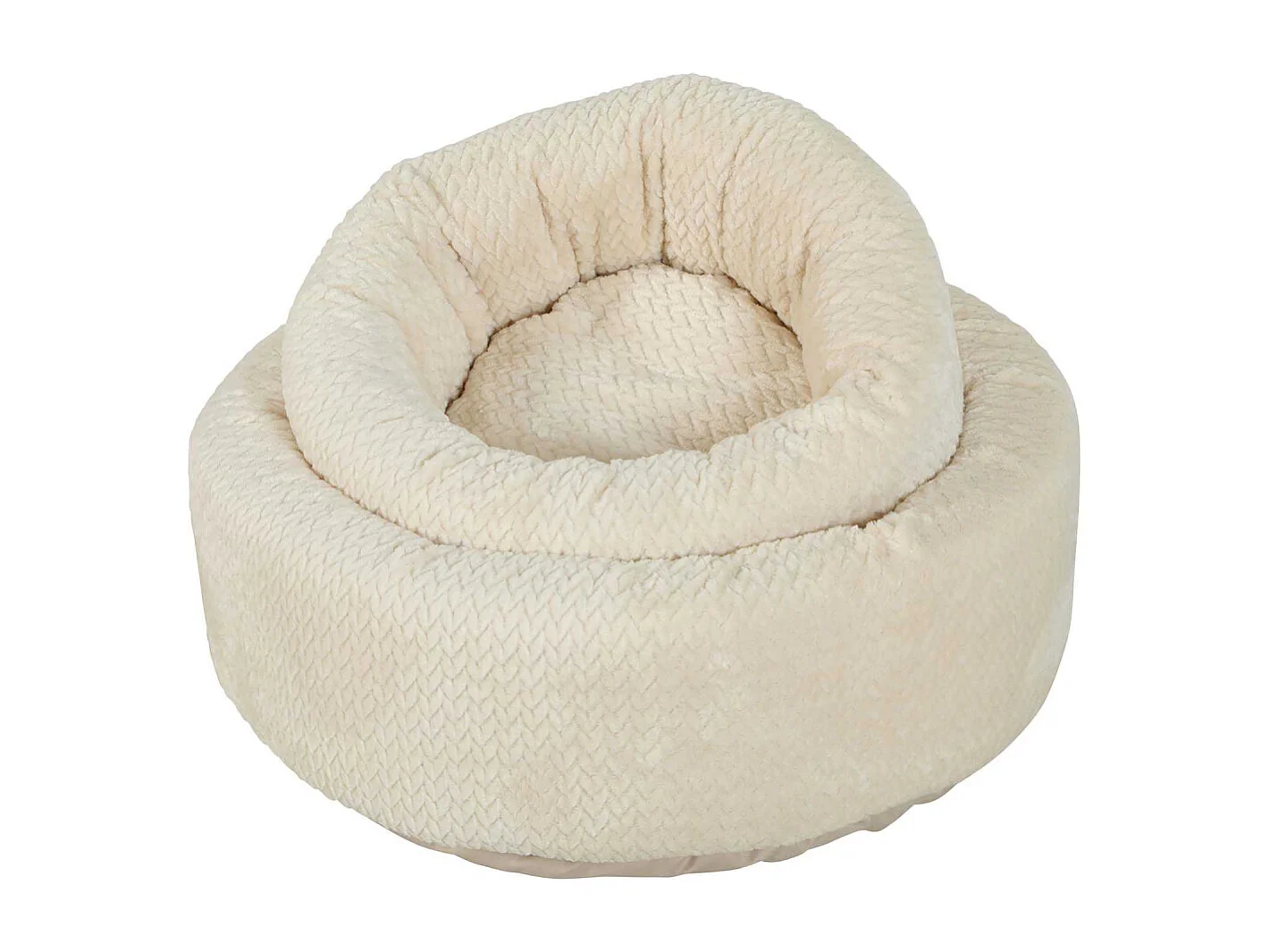 Corbeille ronde pour chat en fourrure Olympe 40 cm