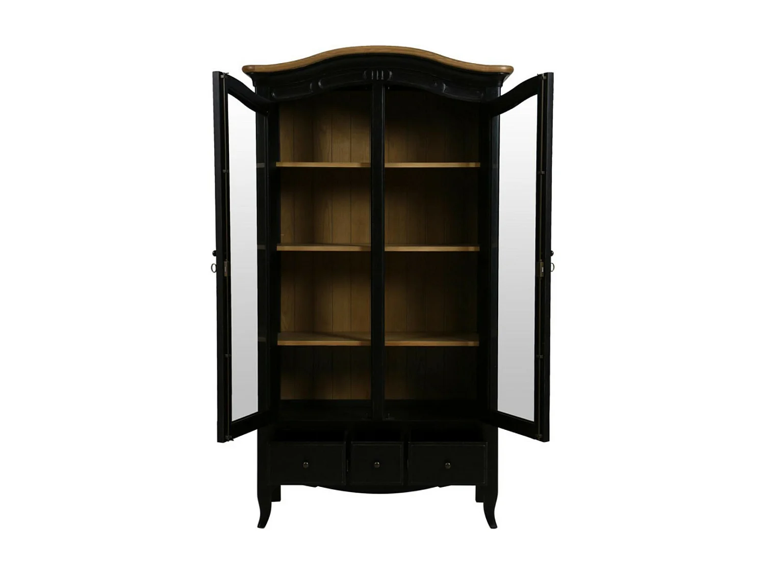 Vitrine louis xv Bois Noir - Manoir Interior's
