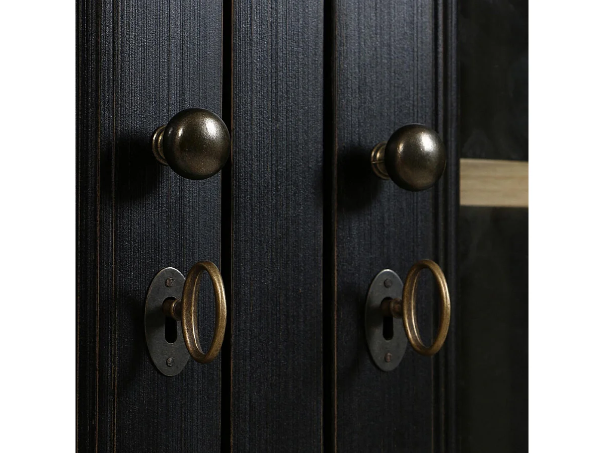 Vitrine louis xv Bois Noir - Manoir Interior's