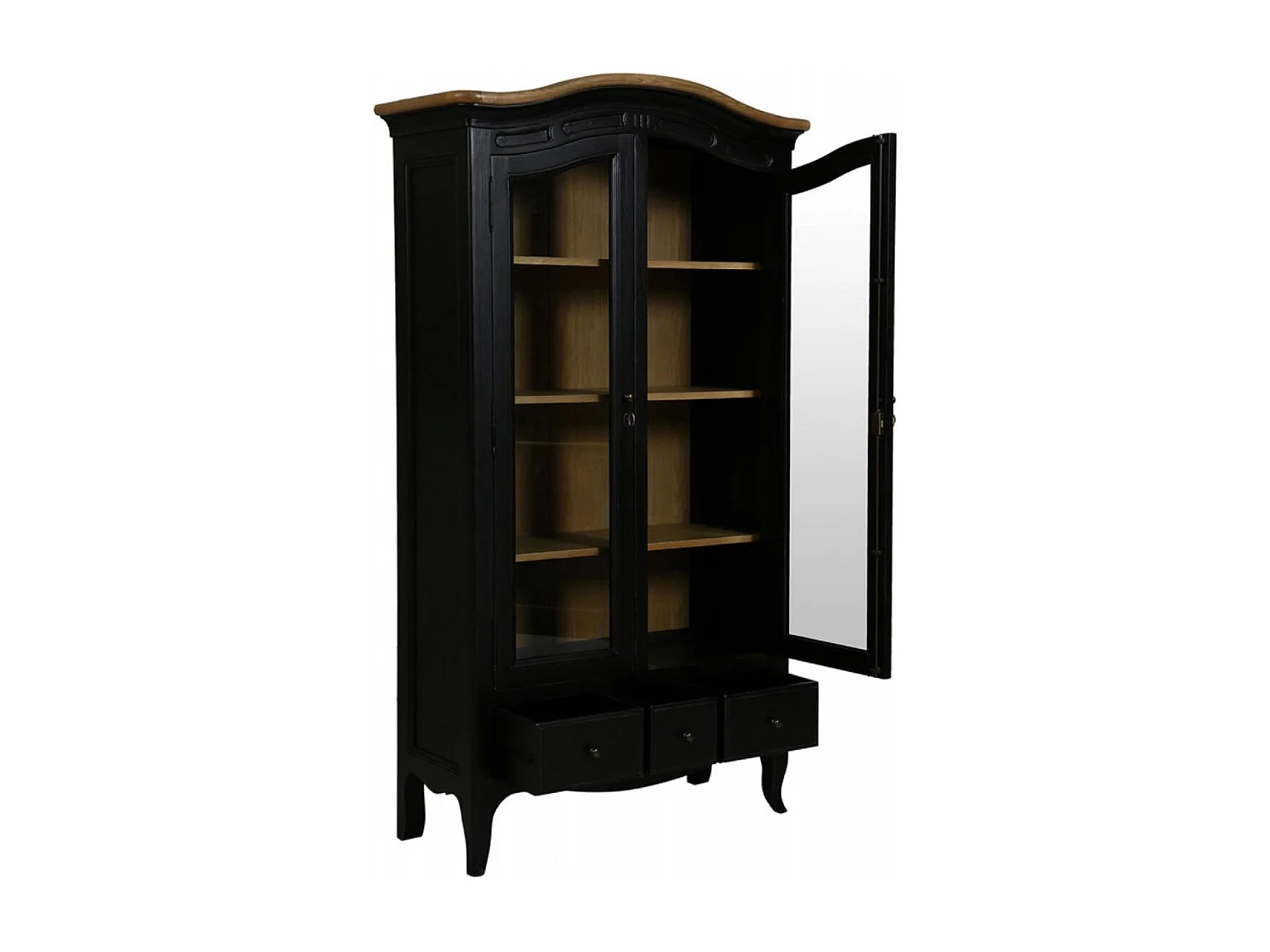 Vitrine louis xv Bois Noir - Manoir Interior's