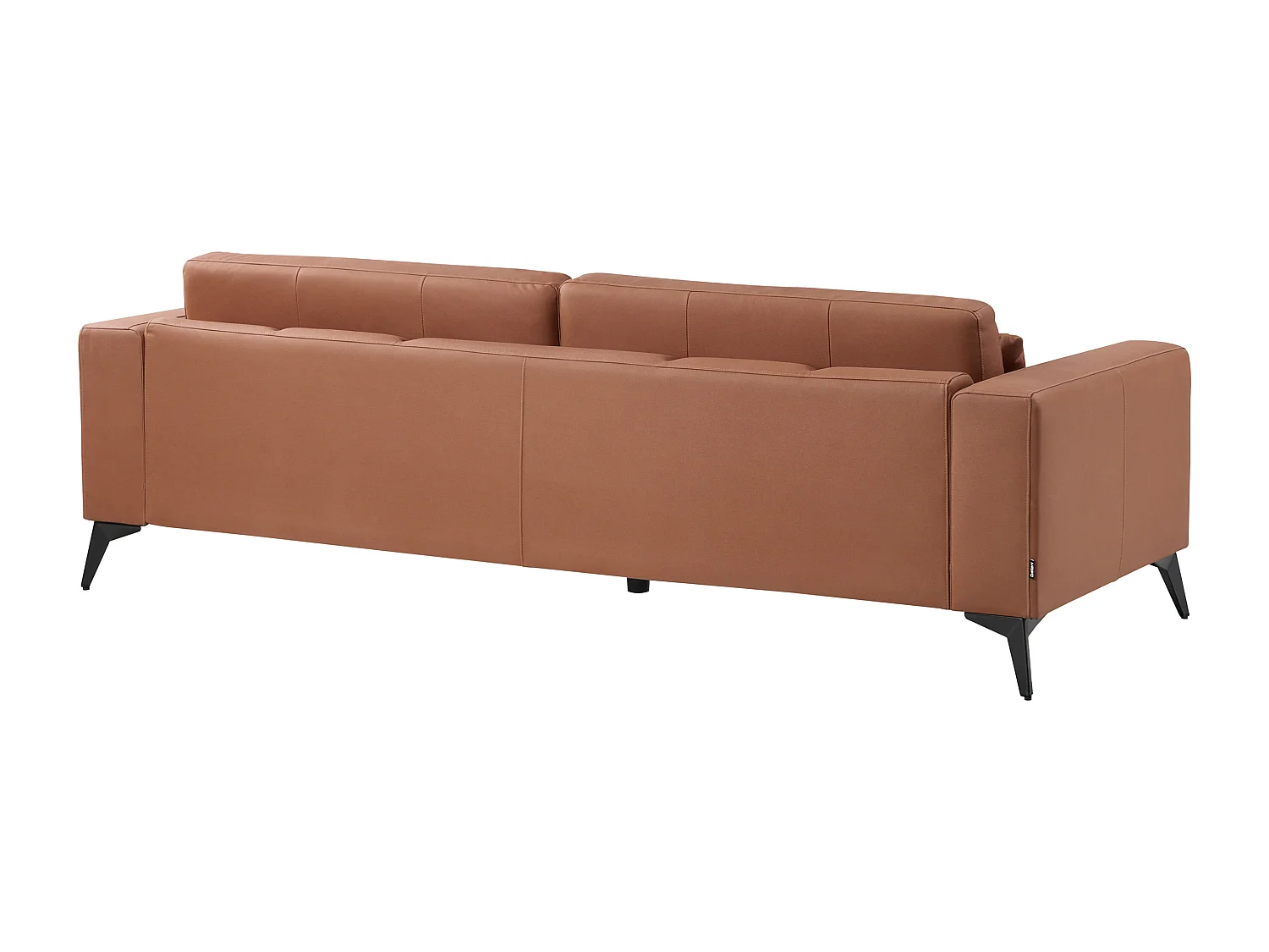 Sofa Kunstleder gold braun 3-Sitzer gepolstert verstellbare Rückenlehne Ange