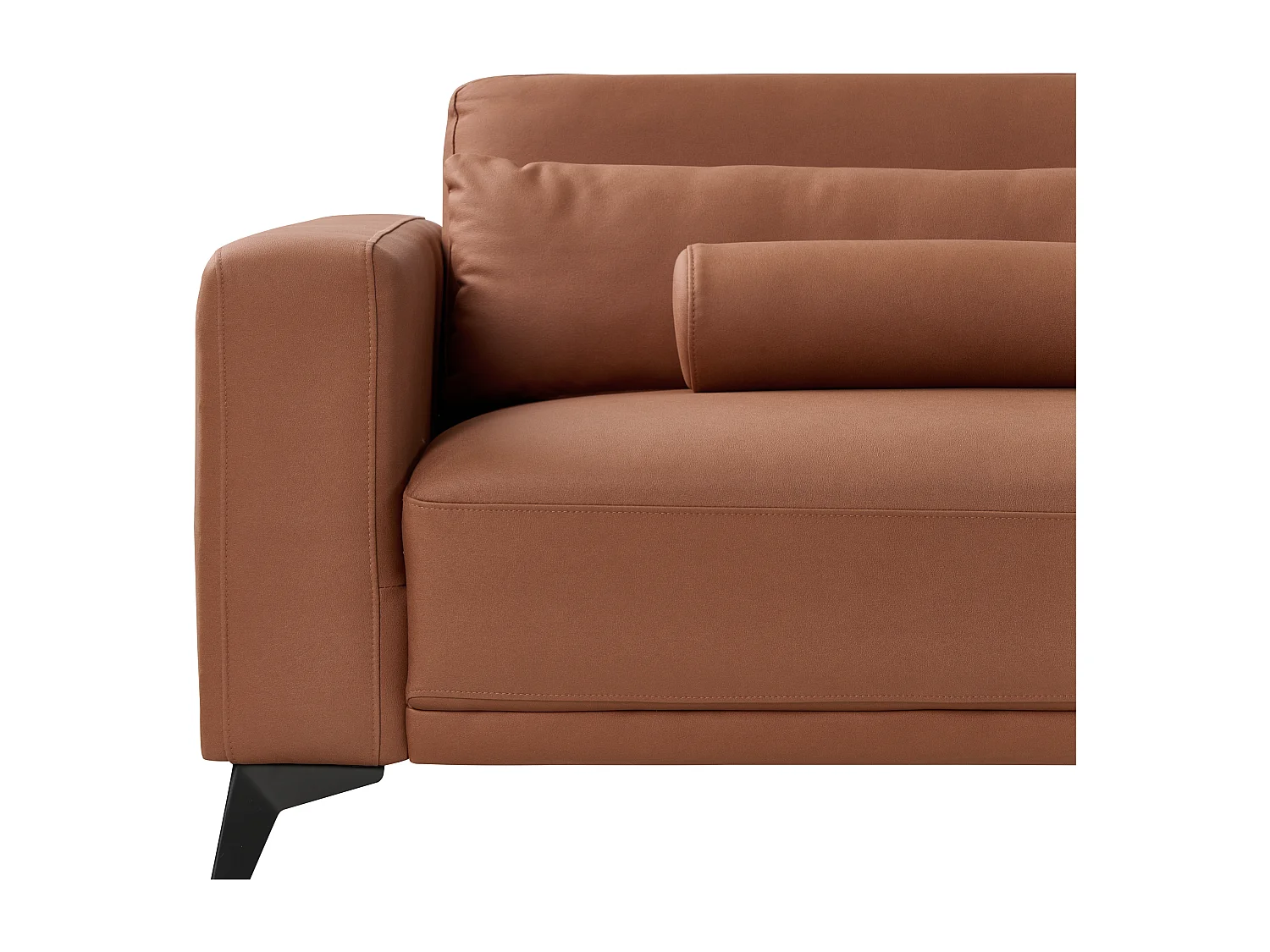 Sofa Kunstleder gold braun 3-Sitzer gepolstert verstellbare Rückenlehne Ange