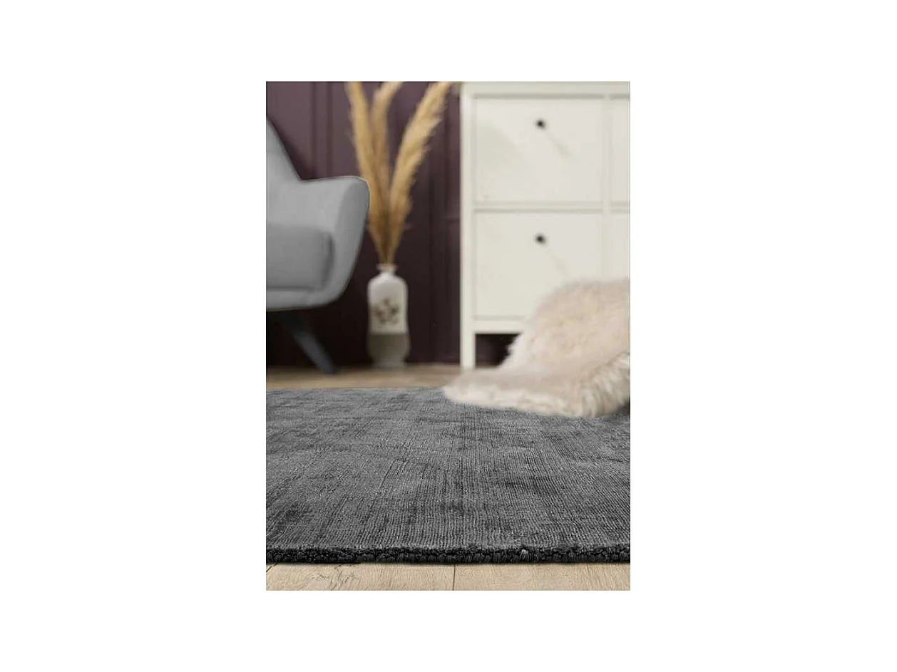 Tapis en viscose uni - LUXURY Gris anthracite 160*160