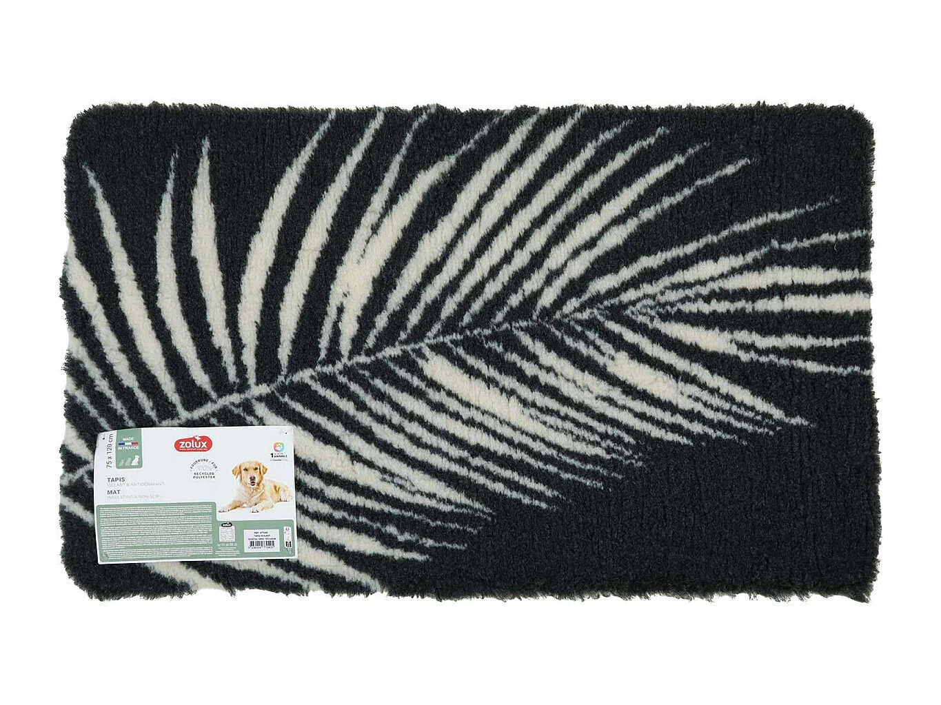 Tapis isolant en polyester recyclé Végétal 120 x 75 cm