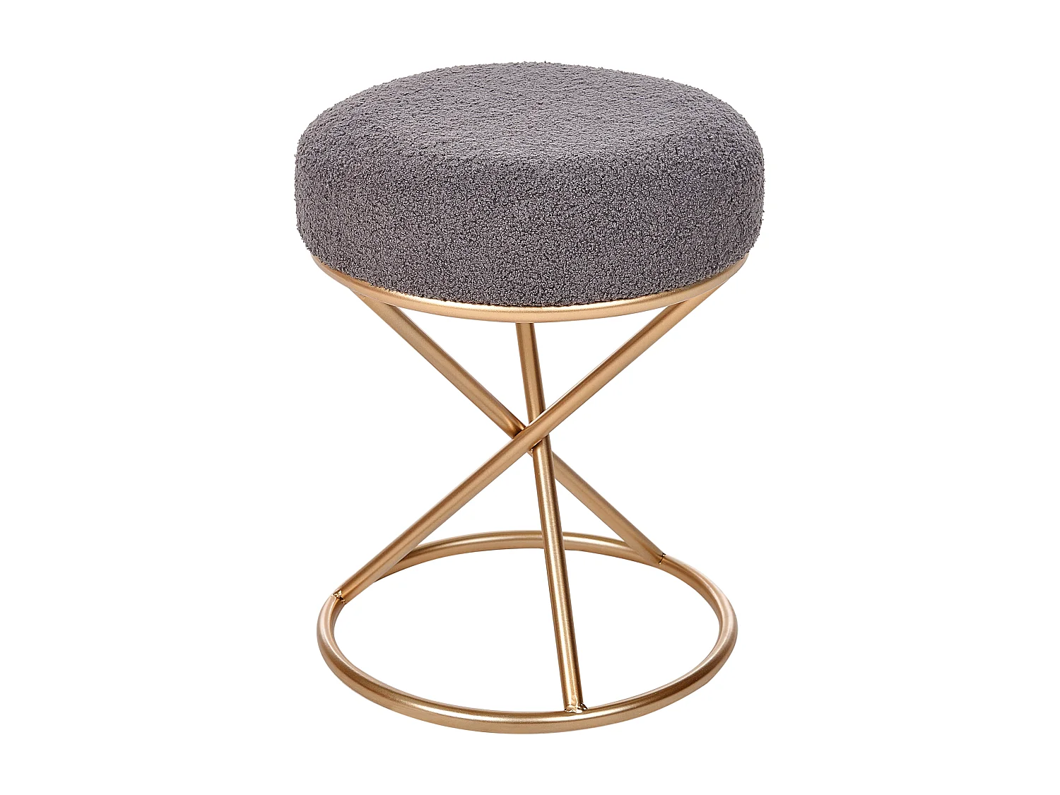 Hocker PRESHO Bouclé Grijs