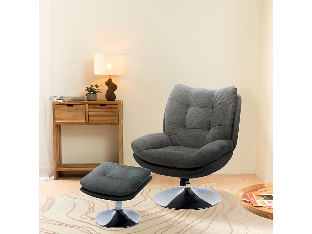 Fauteuil Magnum gris foncé Chrome