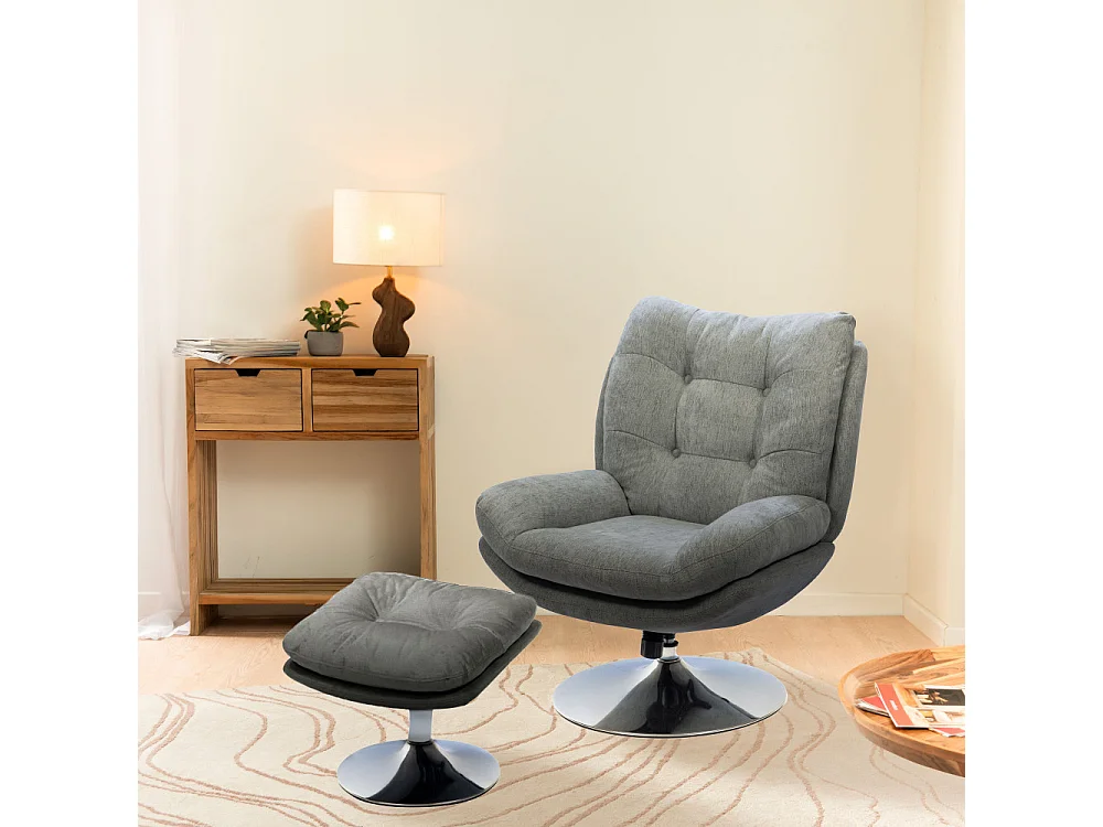 Fauteuil Magnum gris clair chrome