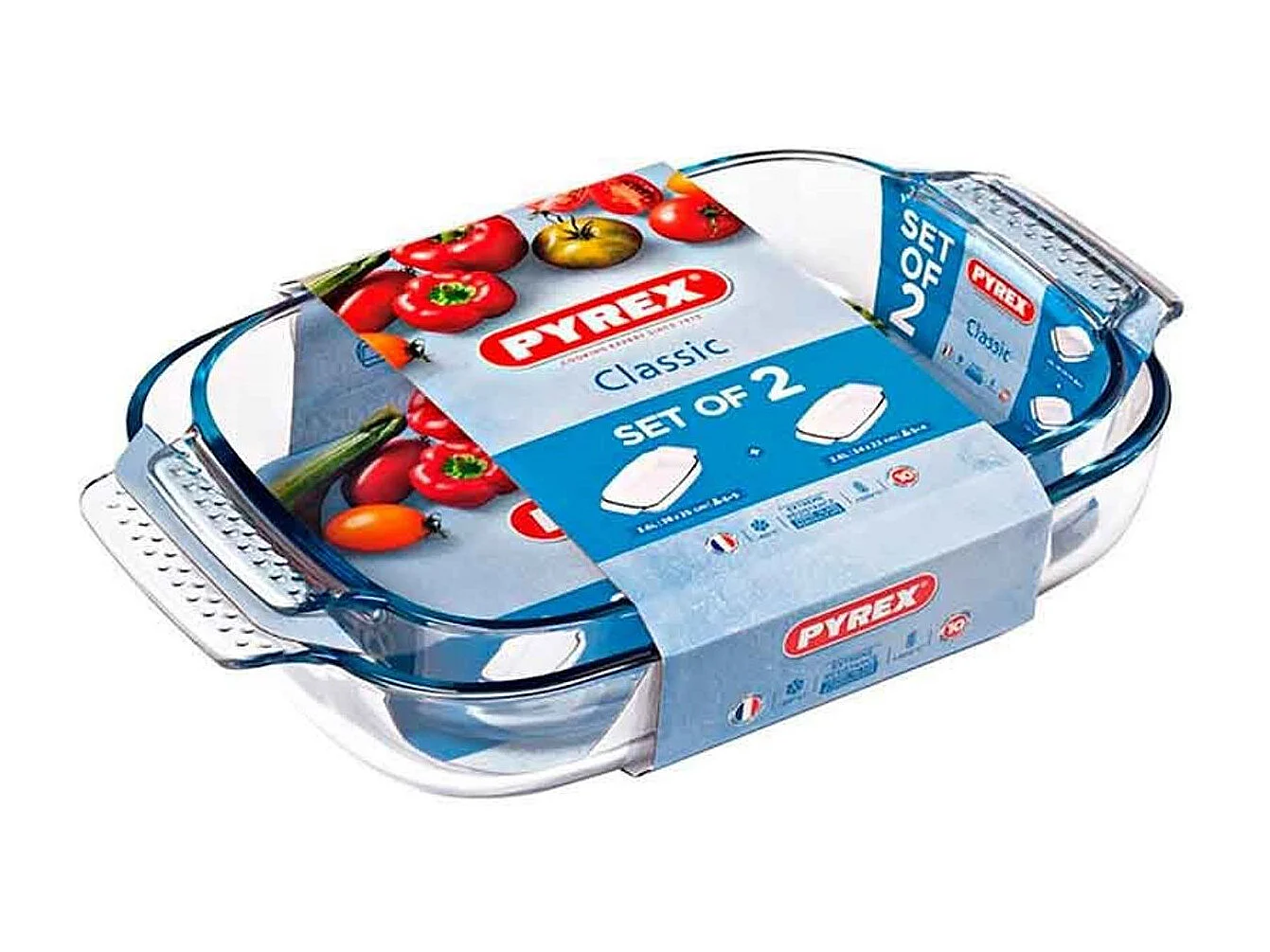 Set de 2 fuentes para horno Classic Pyrex rectangular 2,9L/3,8L