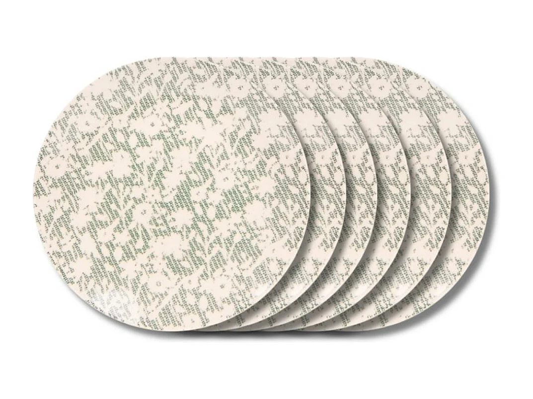 Assiette plate Léa verte 27 cm (lot de 6)