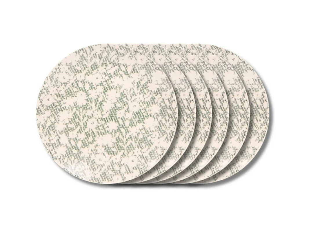 Assiette plate Léa verte 27 cm (lot de 6)