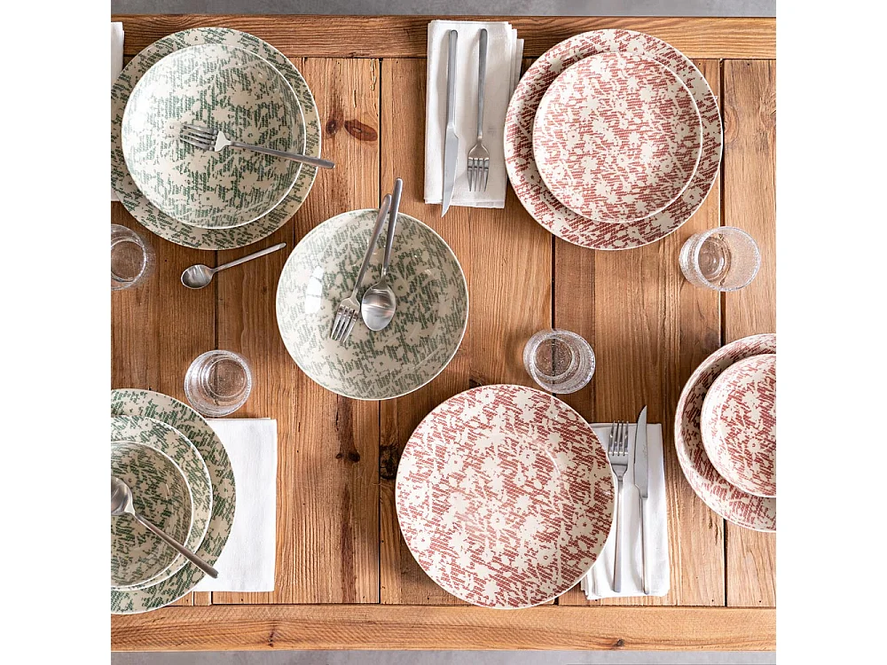 Assiette plate Léa verte 27 cm (lot de 6)