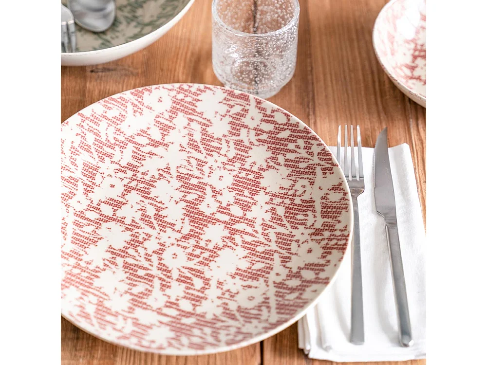 Assiette plate Léa rouge 27 cm (lot de 6)