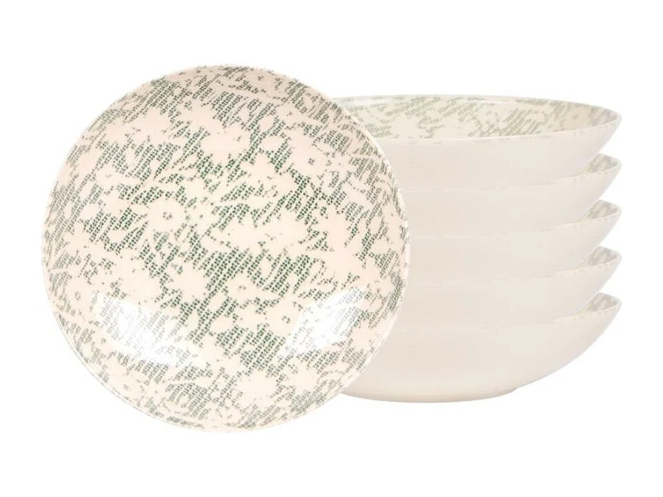 Assiette creuse Léa verte 22 cm (lot de 6)