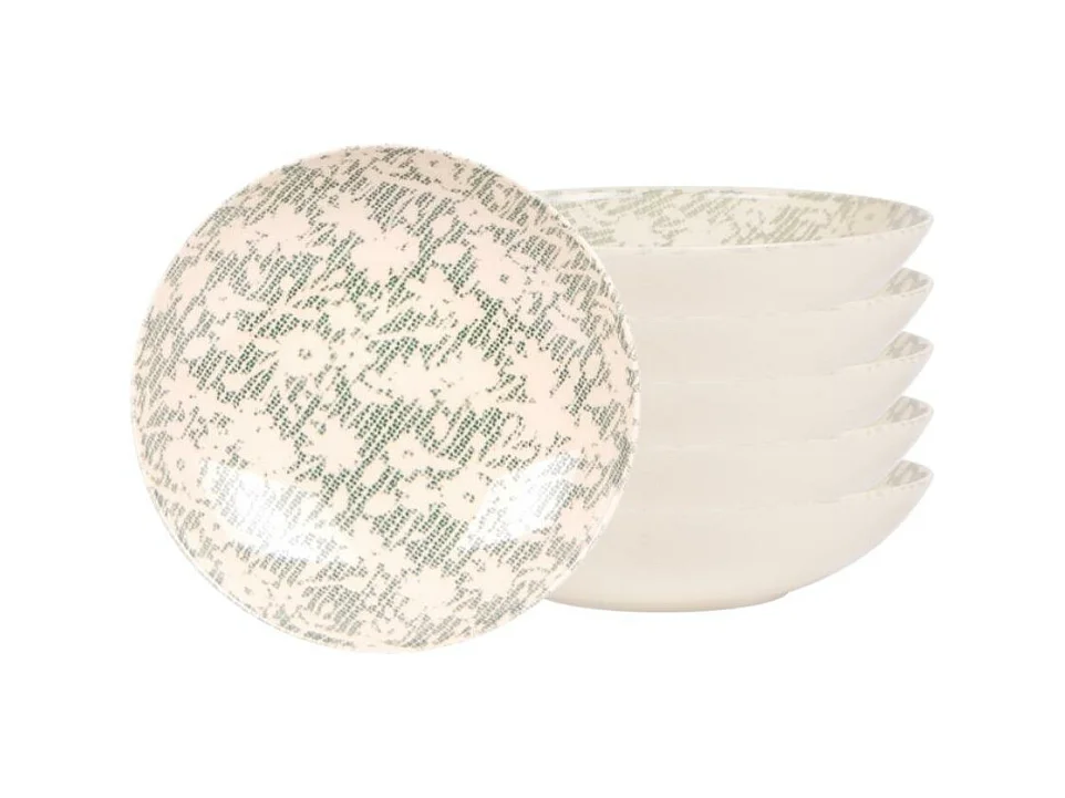 Assiette creuse Léa verte 22 cm (lot de 6)