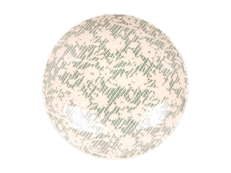 Assiette creuse Léa verte 22 cm (lot de 6)