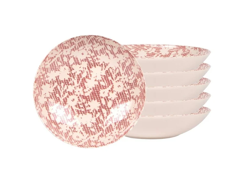 Assiette creuse Léa rouge 22 cm (lot de 6)