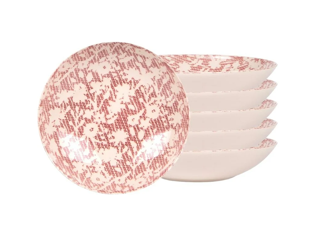 Assiette creuse Léa rouge 22 cm (lot de 6)