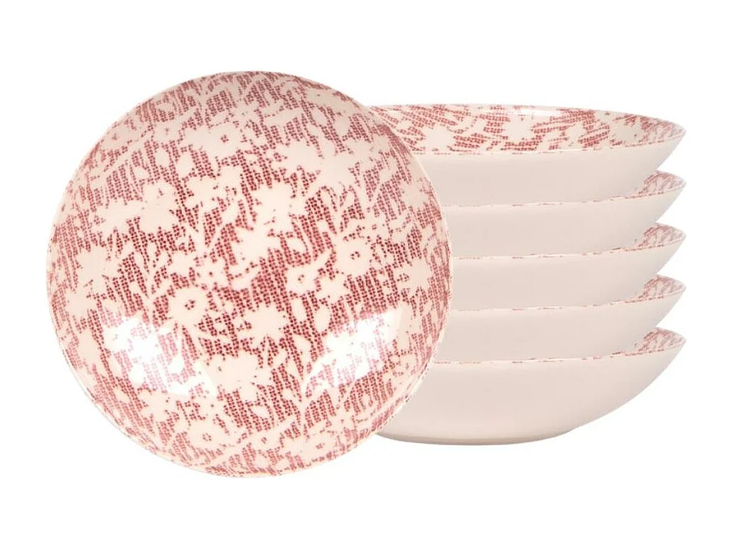 Assiette creuse Léa rouge 22 cm (lot de 6)