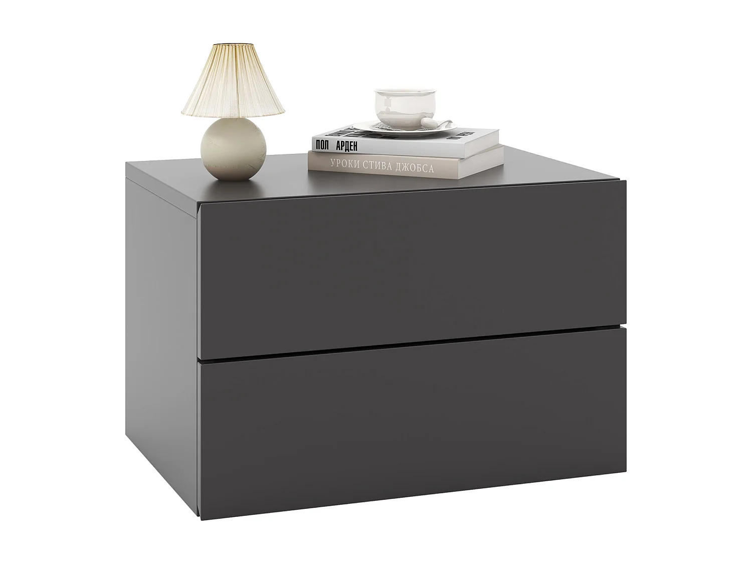 COSTWAY Table de Chevet Suspendue, avec 2 Tiroirs, Table de Nuit Flottante Moderne pour Chambre, Salon, Bureau, Gris