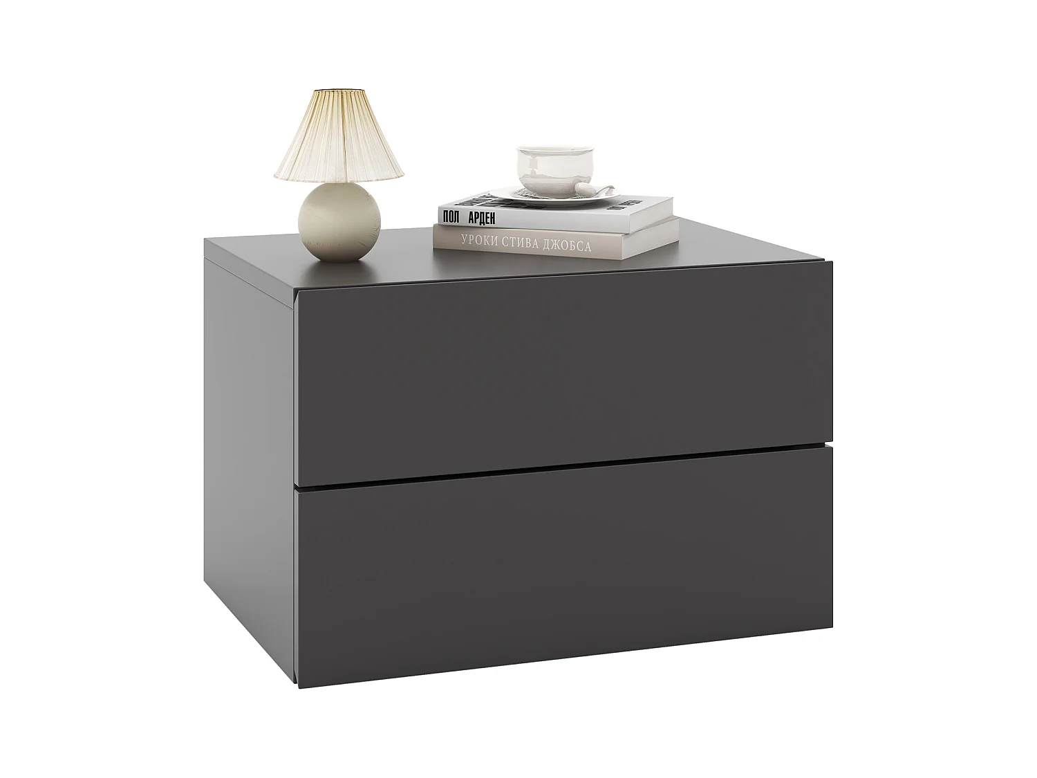 COSTWAY Table de Chevet Suspendue, avec 2 Tiroirs, Table de Nuit Flottante Moderne pour Chambre, Salon, Bureau, Gris