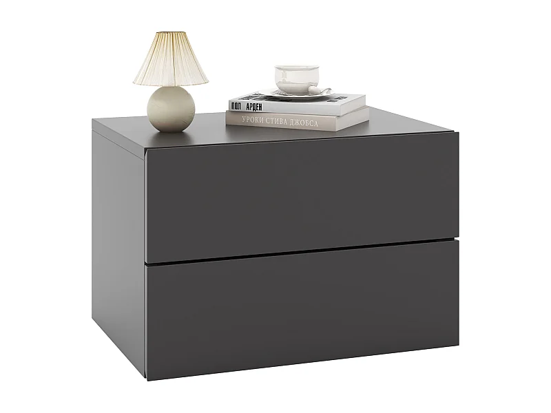 COSTWAY Table de Chevet Suspendue, avec 2 Tiroirs, Table de Nuit Flottante Moderne pour Chambre, Salon, Bureau, Gris