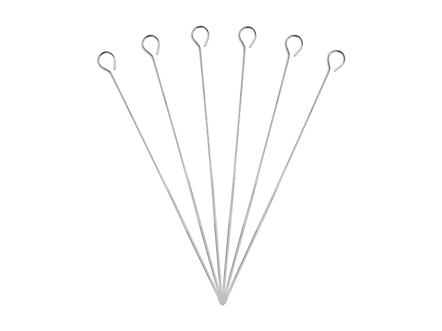 6 brochettes chromées 35 cm