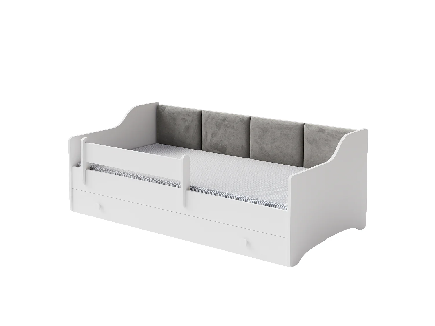 Lit enfant rembourré ERYK 160x80 avec tiroir + matelas