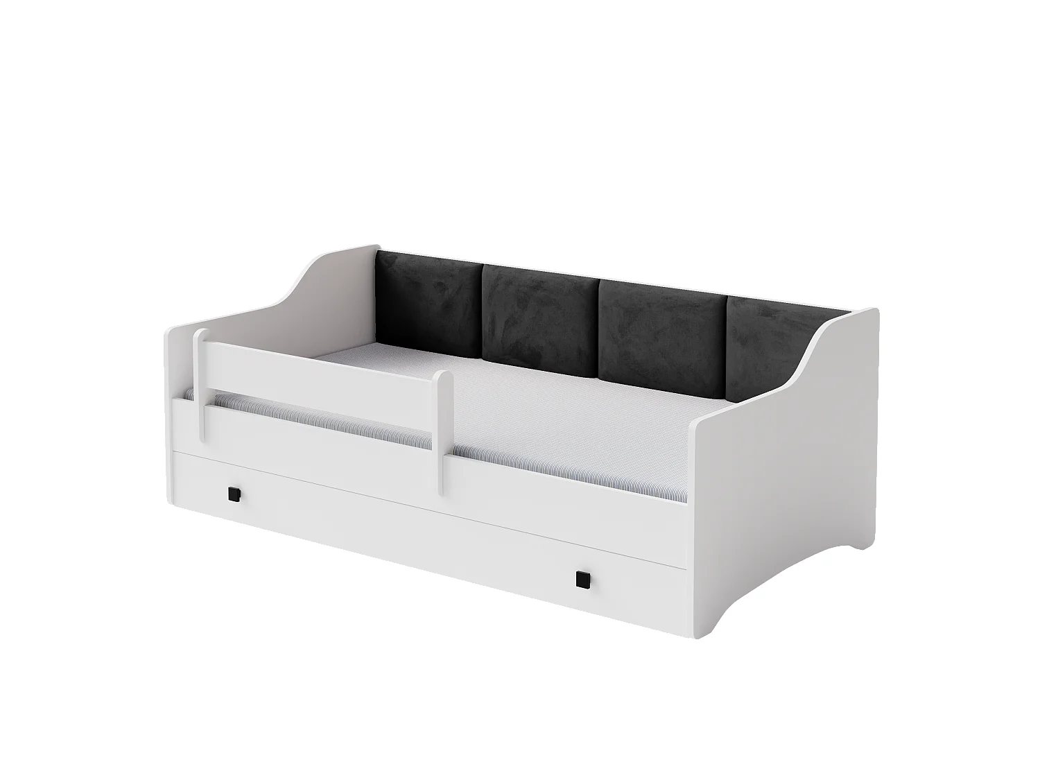 Lit enfant rembourré ERYK 160x80 avec tiroir + matelas