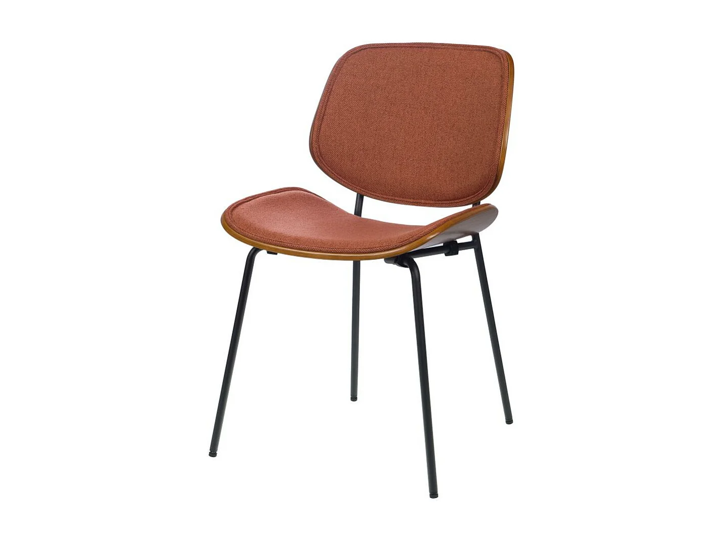 Chaise Atlanta orange noyer (lot de 2)