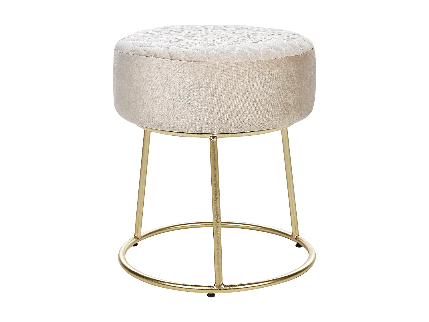 Sgabello DELCO Velluto Beige chiaro