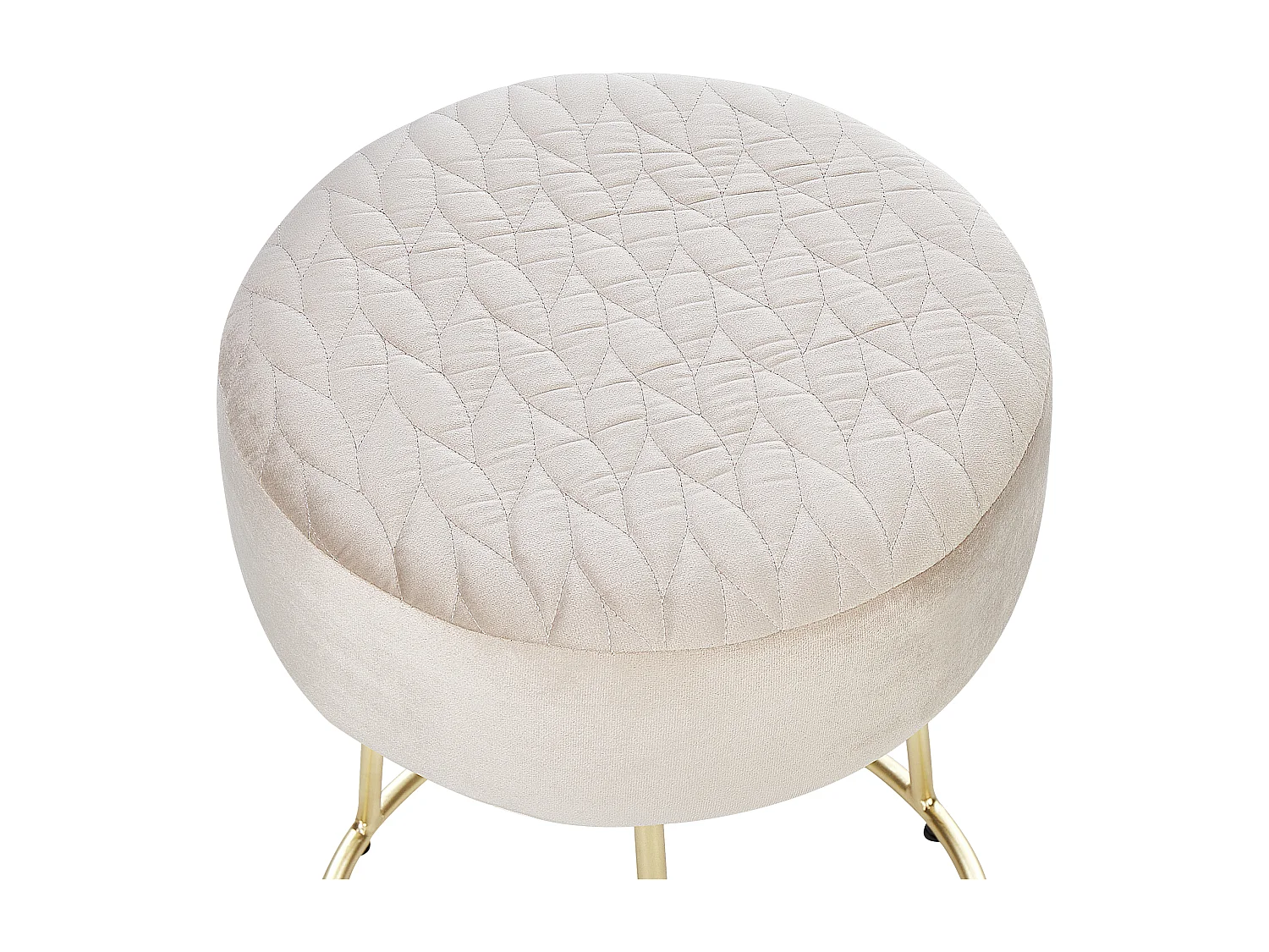 Sgabello DELCO Velluto Beige chiaro