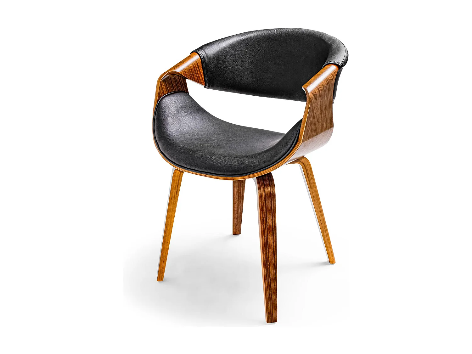 Yorkshire - Poltroncina in legno massello e letherette nera